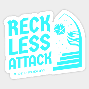 Reckless Attack Podcast Main Logo Bright Blue Sticker